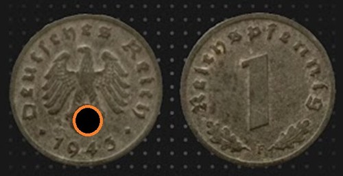 Münze reichspfennig 1943 f - 1943,