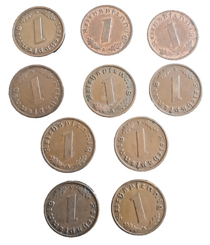 Reichspfennig 1937 mit - x,