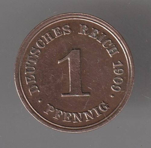 Reichspfennig 1909 e - 1, "e"
