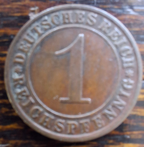 Alte münze reichspfennig - 1,